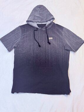 Hudson Outerwear Ombre Short Sleeve Hoodie Gray Black XL Mens